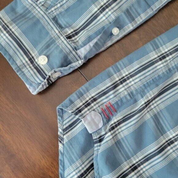 Canterbury of New Zealand Plaid Button Down Shirt Blue Black Long Sleeve Size L - Picture 7 of 12